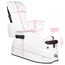 Fotel pedicure spa AS-122 white z funkcją masażu i pompą 