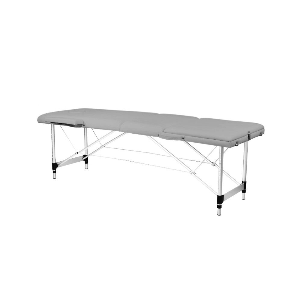 Stół składany do masażu aluminiowy komfort Activ Fizjo 3 segmentowy szary