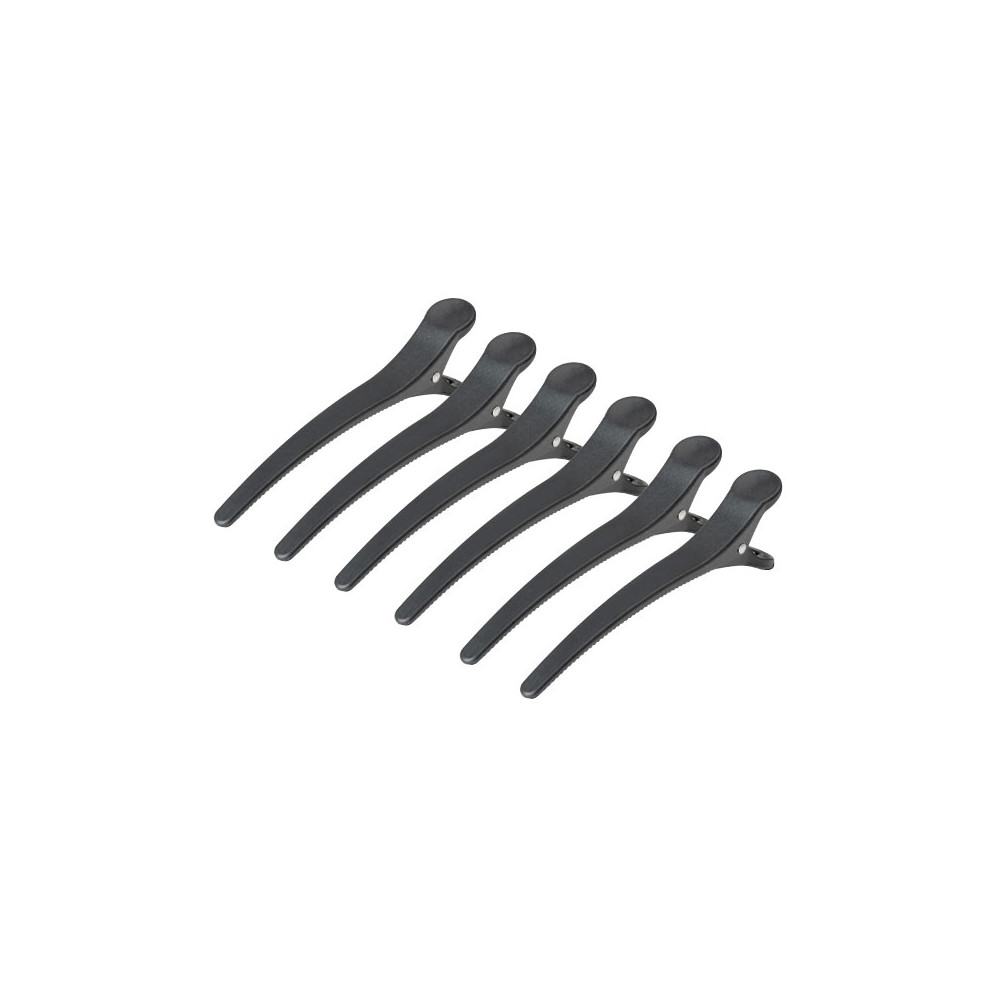 Klamry fryzjerskie do włosów E-32 6 szt. 11,5 cm czarne
