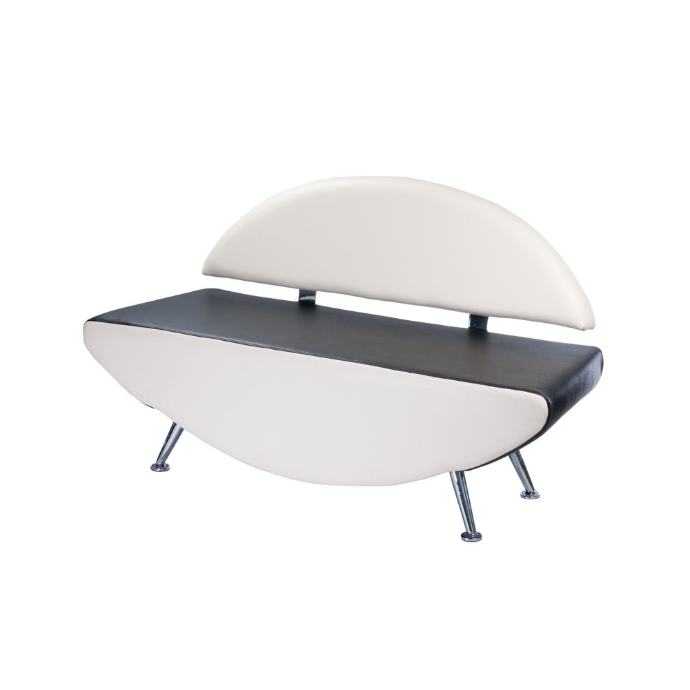 Kanapa do poczekalni Carini BD-6710 biało-czarna