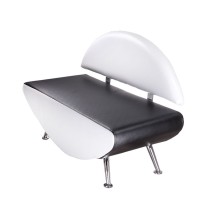 Kanapa do poczekalni Carini BD-6710 biało-czarna