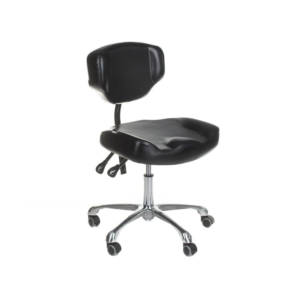 Taboret tatuażysty obrotowy z oparciem ELMO INKOO