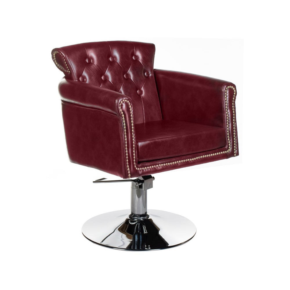 Fotel fryzjerski ALBERTO BH-8038 wiśniowy