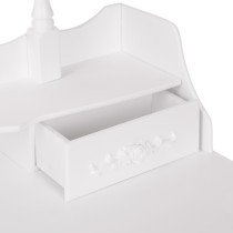 Toaletka biała NINA lustro LED + taboret