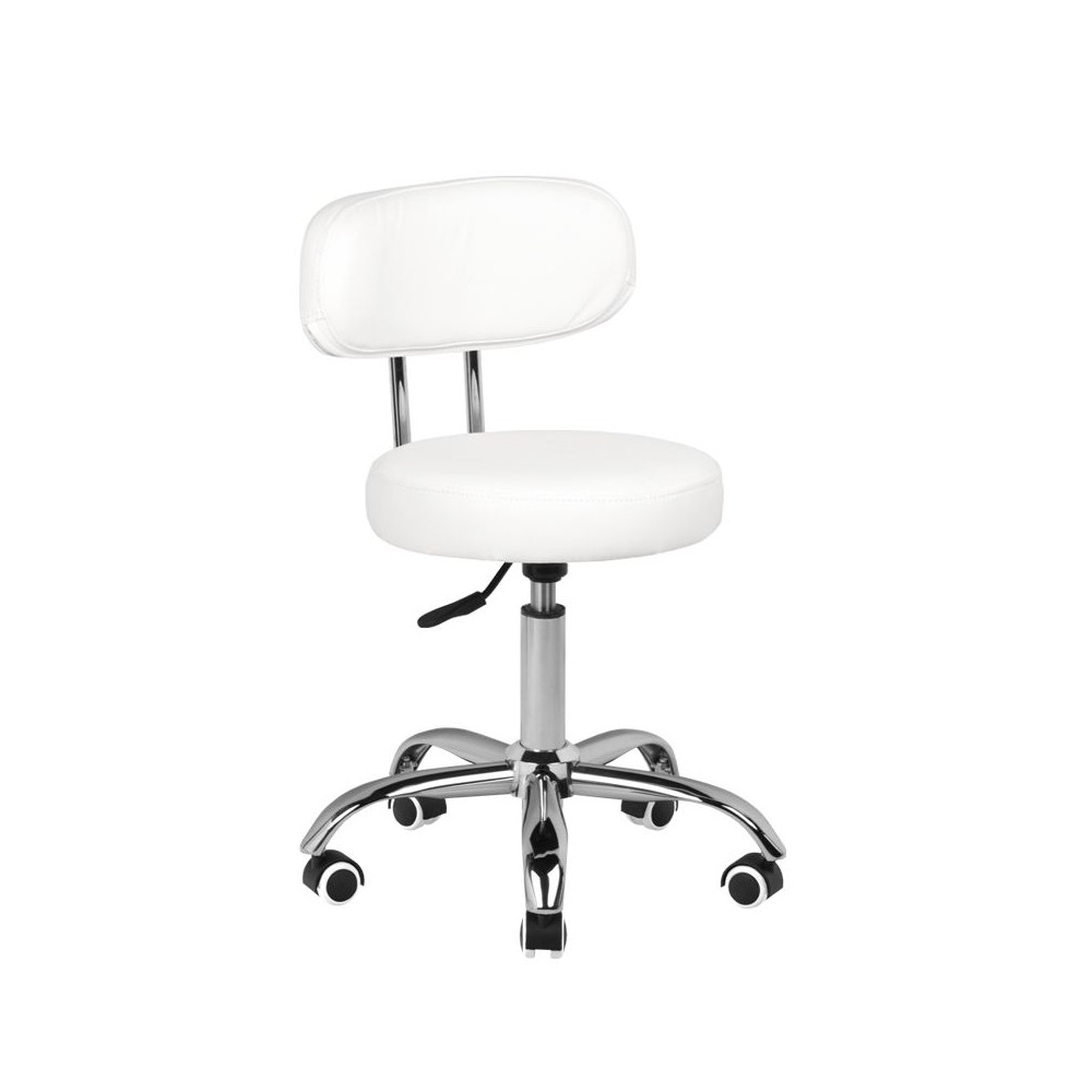 Taboret kosmetyczny do pedicure A-007 biały