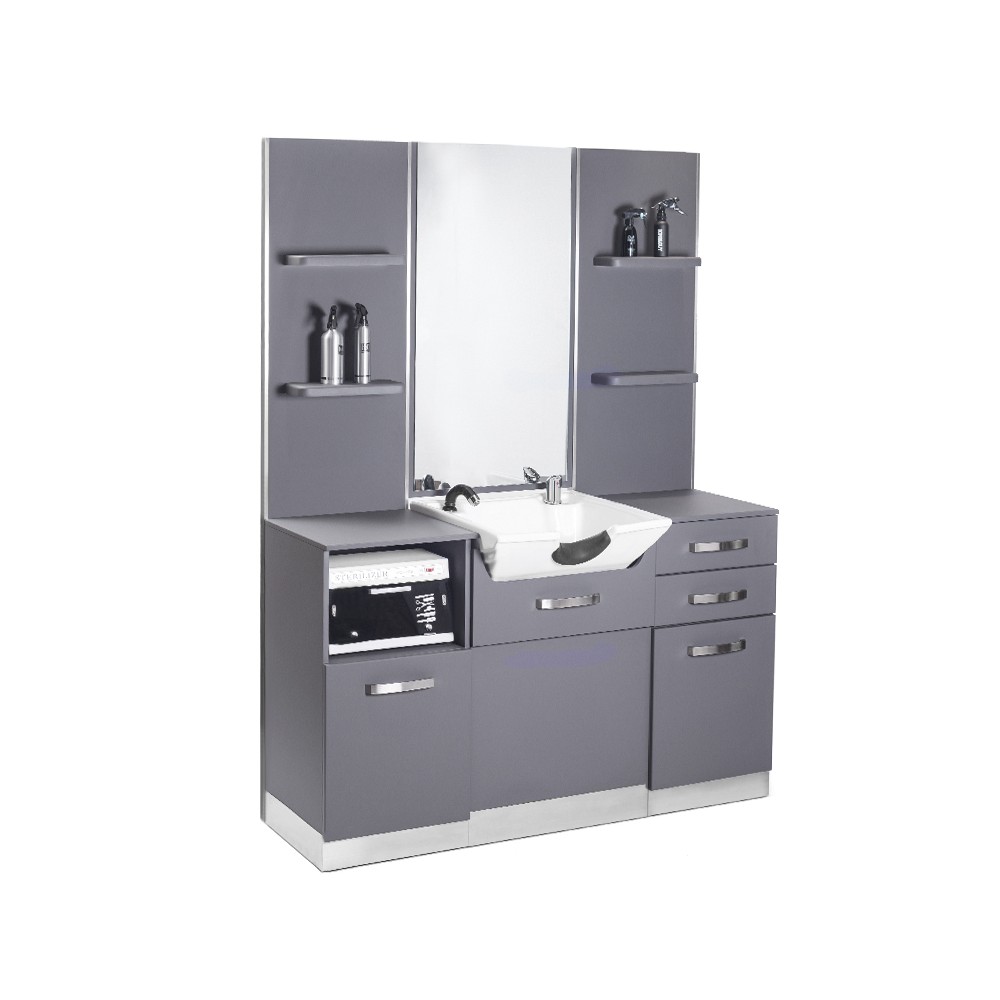 Konsola fryzjerska z umywalką Gabbiano B085 szara