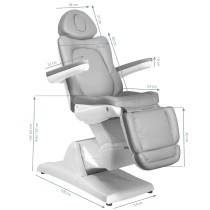Fotel kosmetyczny elektryczny Azzurro 870 3 silniki szary