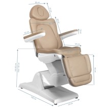 Fotel kosmetyczny elektryczny Azzurro 870 3 silniki Cappuccino