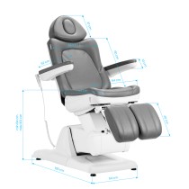 Fotel kosmetyczny do pedicure elektryczny Azzurro 870S 3 silniki szary