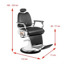 Fotel barberski Gabbiano Moto Style czarny