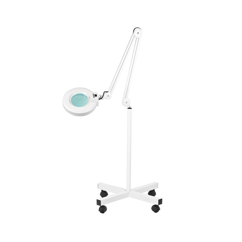 Lampa lupa S4 + statyw biała
