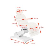 Fotel kosmetyczny elektryczny obrotowy Azzurro 869A 4 silniki biały