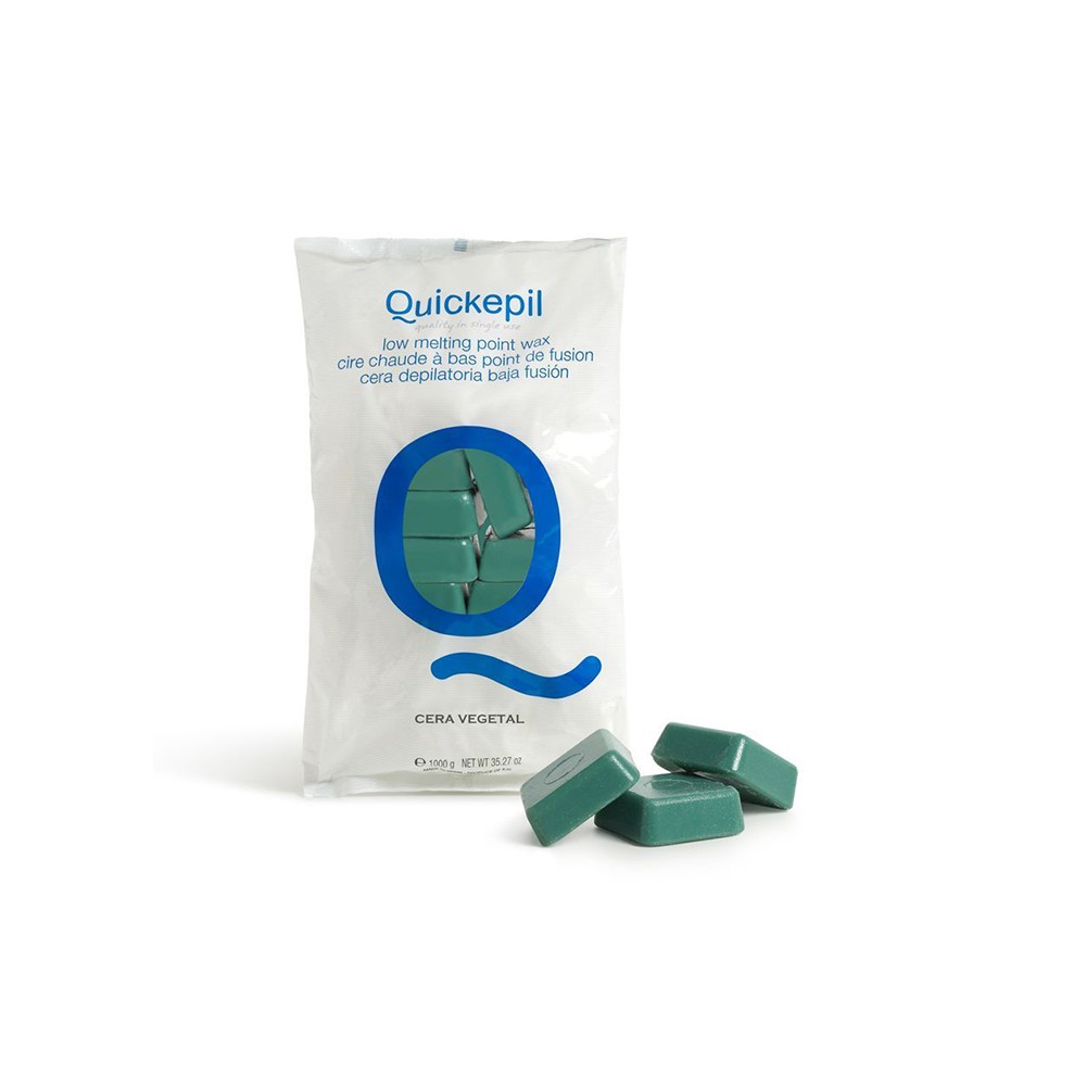 QUICKEPIL WOSK DO DEPILACJI TWARDY BEZPASKOWY DO DEPILACJI VEGETAL 1 KG ZIELONY 
