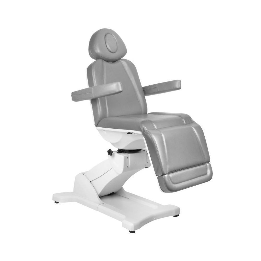 Fotel kosmetyczny elektryczny obrotowy Azzurro 869A 4 silniki szary