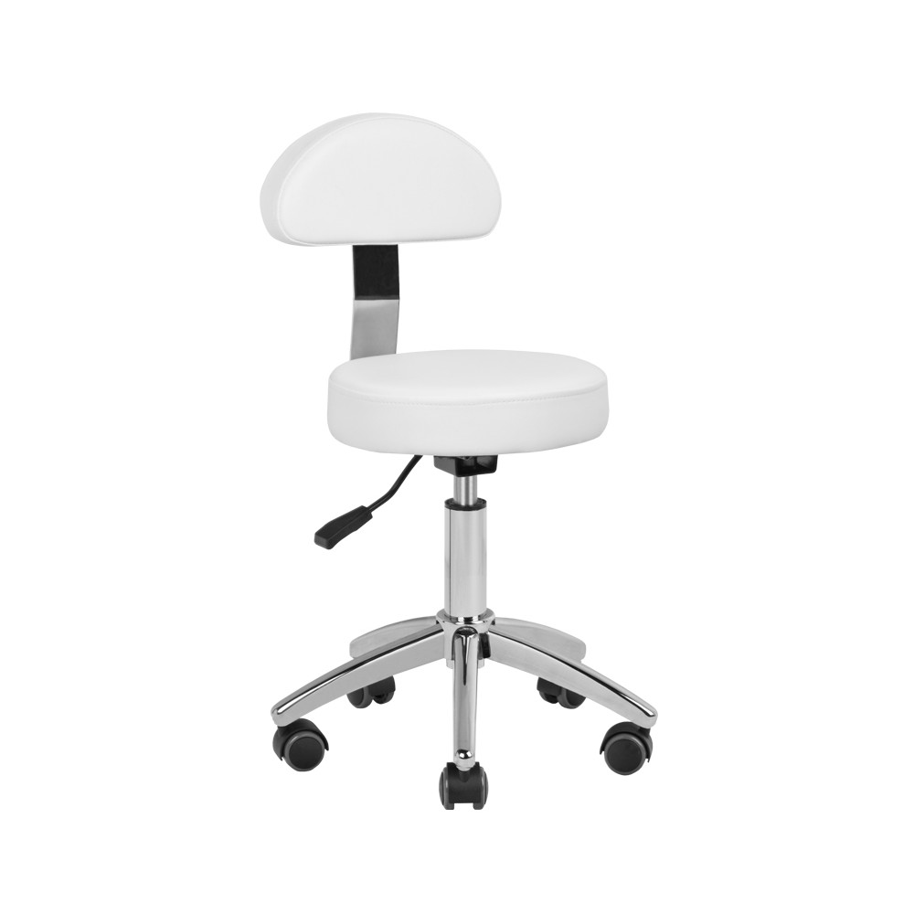 Taboret kosmetyczny do pedicure 304-P biały