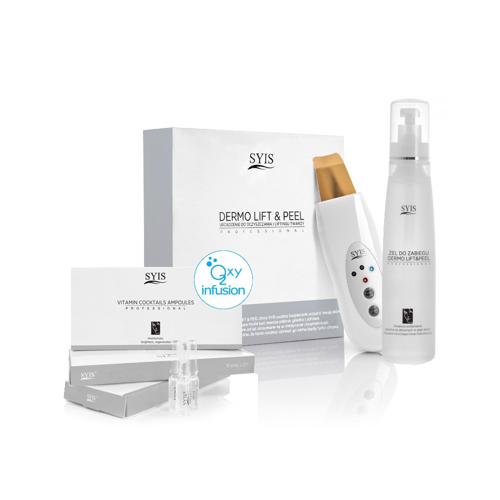 Syis urządz. Dermo Lift&Peel skin scrubber złota szpatuła + kosmetyki Syis