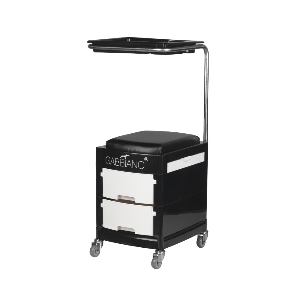 Pomocnik - taboret do pedicure 16 plus czarny/biały 