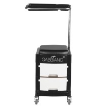 Pomocnik - taboret do pedicure 16 plus czarny/biały 
