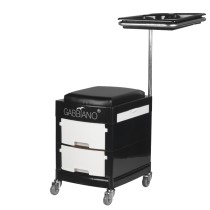 Pomocnik - taboret do pedicure 16 plus czarny/biały 