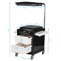 Pomocnik - taboret do pedicure 16 plus czarny/biały 