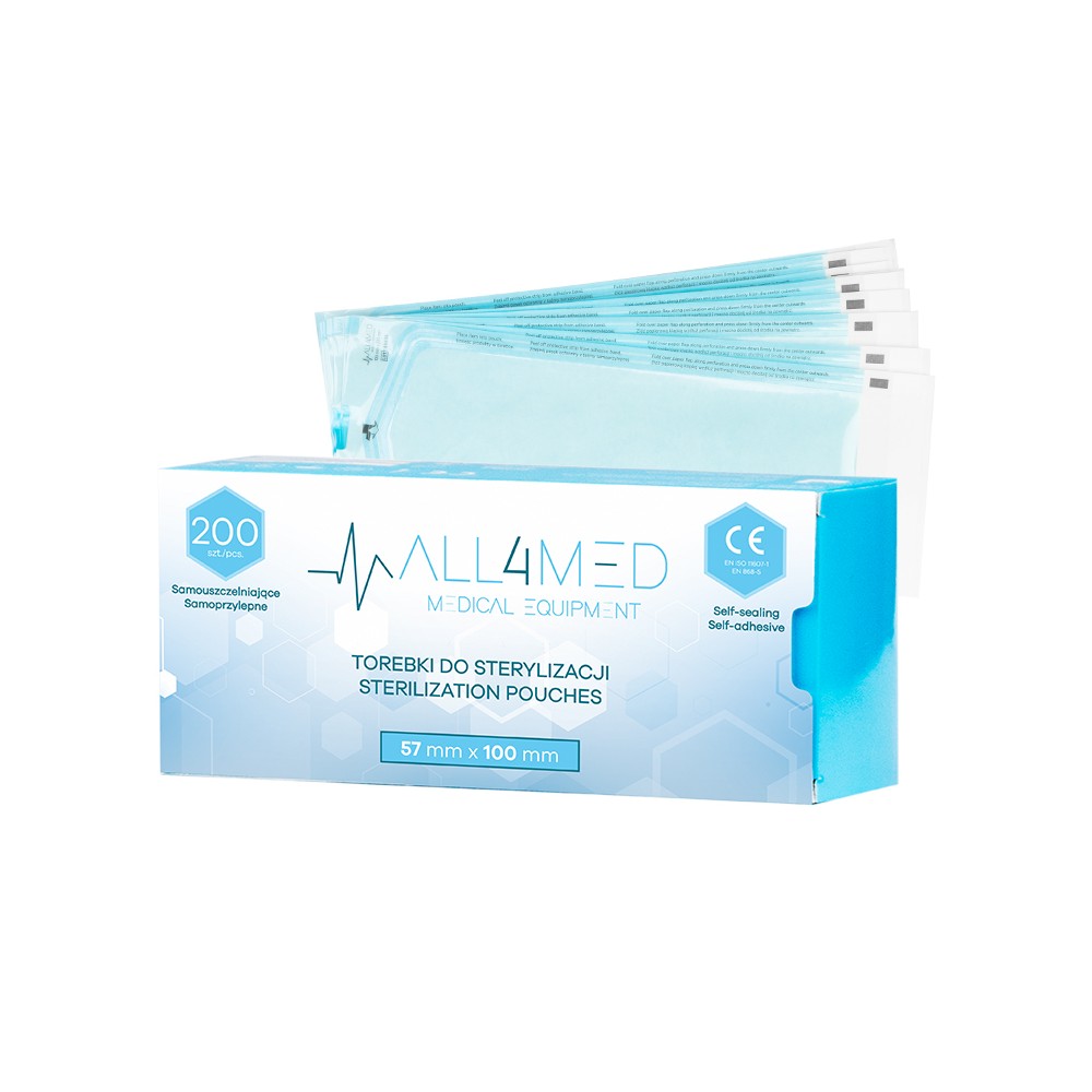 All4med torebki do sterylizacji w autoklawie 57 mm x 105 mm 200 szt.