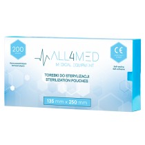 All4med torebki do sterylizacji w autoklawie 135 mm x 250 mm 200 szt.