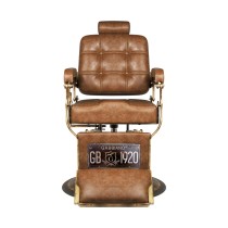 Fotel barberski Gabbiano Boss "Old Leather" jasnobrązowy