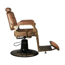 Fotel barberski Gabbiano Boss "Old Leather" jasnobrązowy