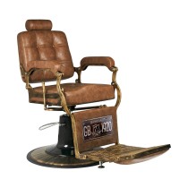 Fotel barberski Gabbiano Boss "Old Leather" jasnobrązowy