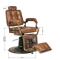 Fotel barberski Gabbiano Boss "Old Leather" jasnobrązowy