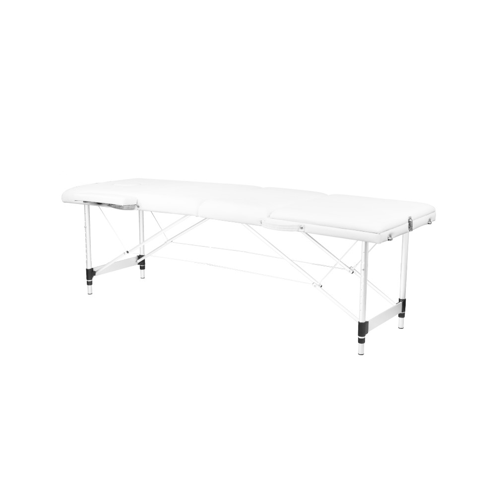 Stół składany do masażu aluminiowy komfort Activ Fizjo 3 segmentowy white 