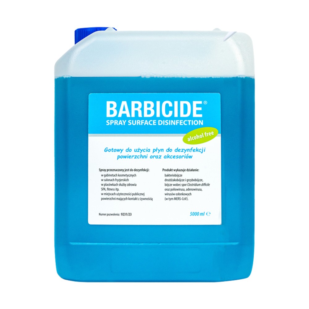 Barbicide spray do dezynfekcji wszystkich powierzchni bez zapachu - uzupełnienie 5 L 