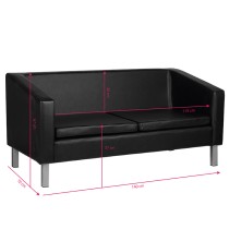 Sofa do poczekalni Gabbiano BM18003 czarna