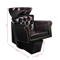 Myjnia fryzjerska Gabbiano Berlin czarna z czarną misą