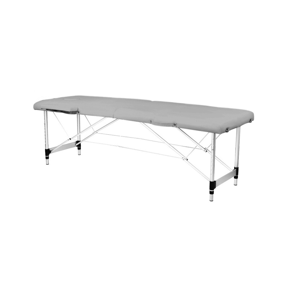Stół składany do masażu aluminiowy komfort Activ Fizjo 2 segmentowy szary 