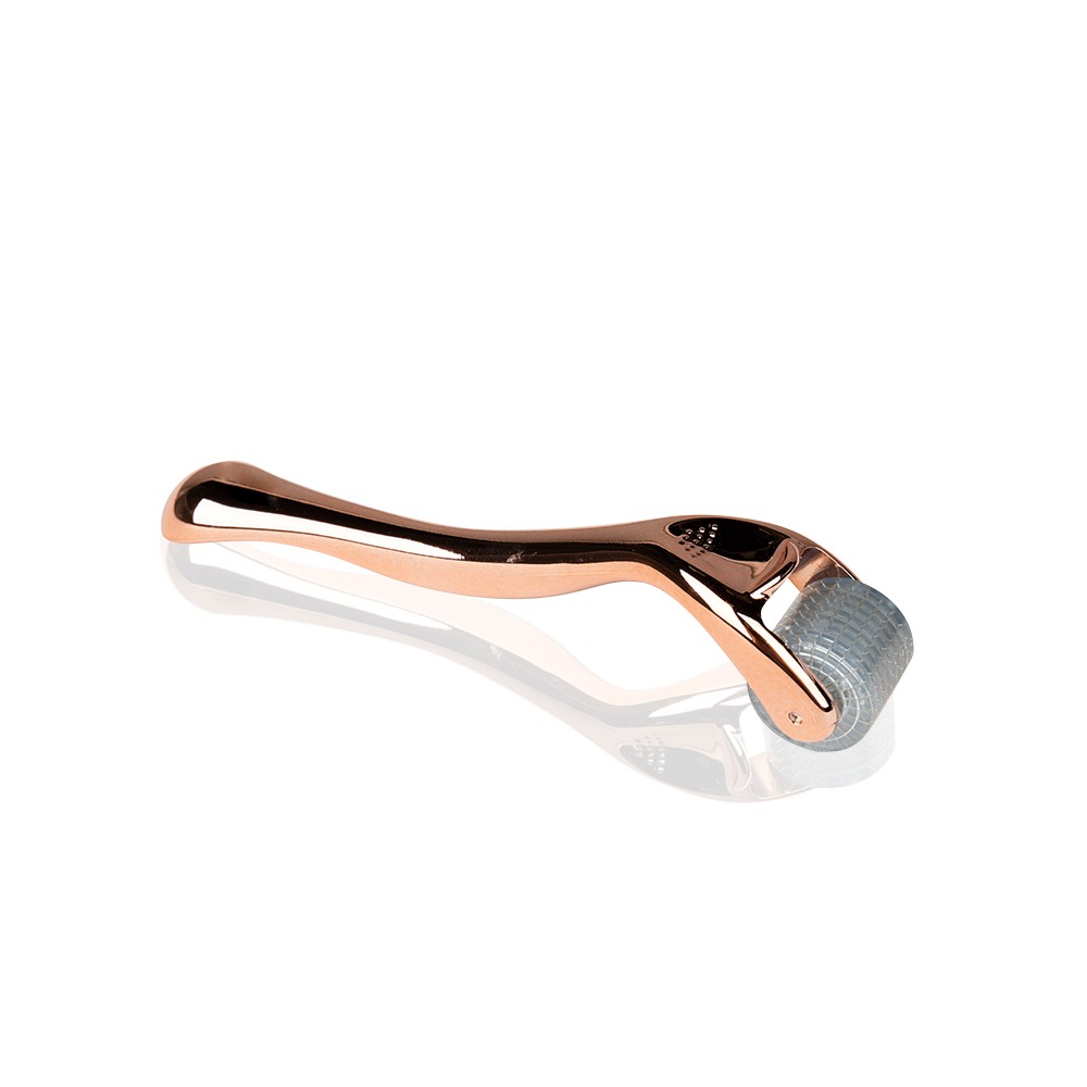 Derma roller do mezoterapii rose gold 1,0 mm 192 igły tytanowe