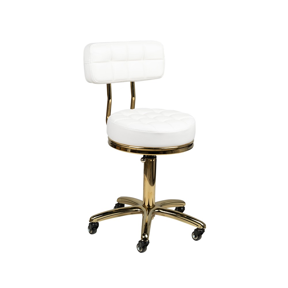 Taboret kosmetyczny Gold AM-961 biały