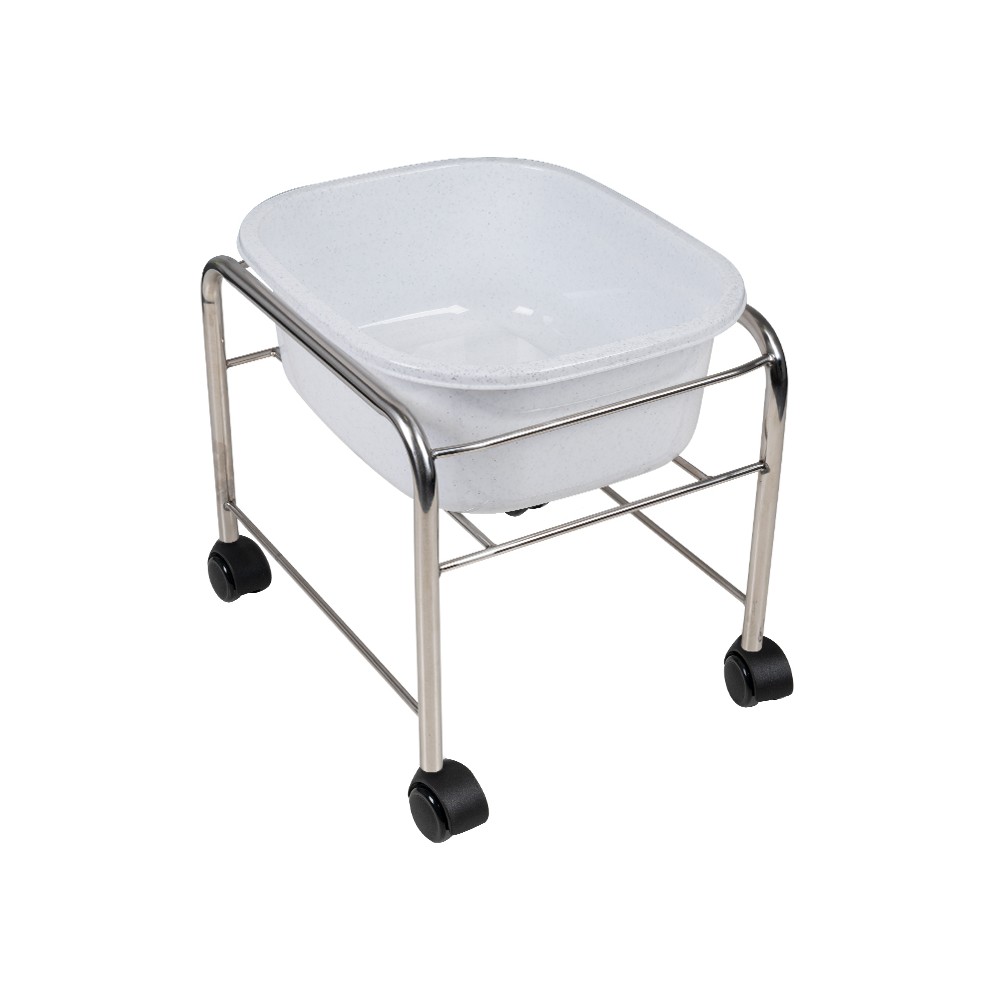 Brodzik do pedicure prosty z kółkami chrom