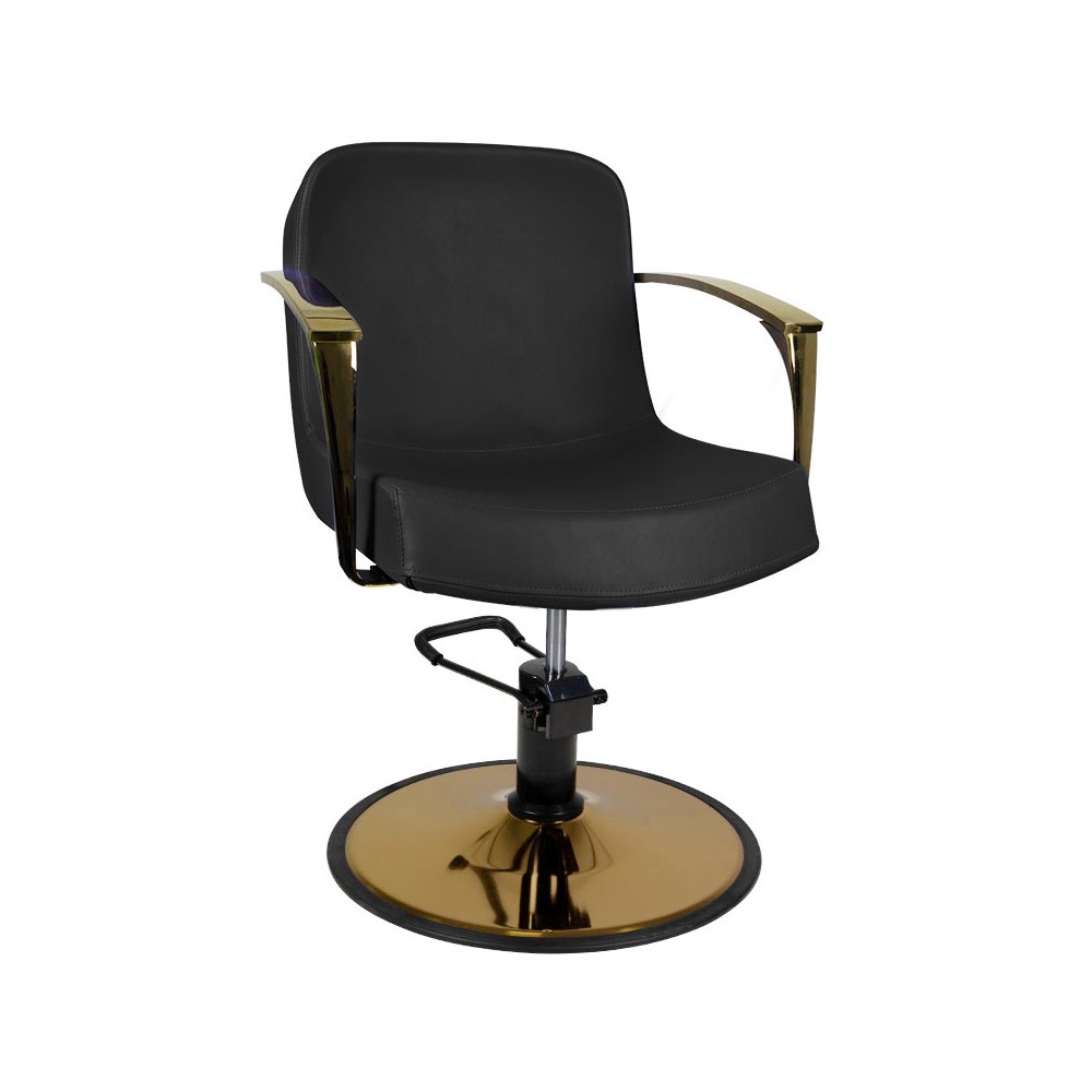 Fotel fryzjerski Gabbiano Bolonia czarny ze złotą podstawą
