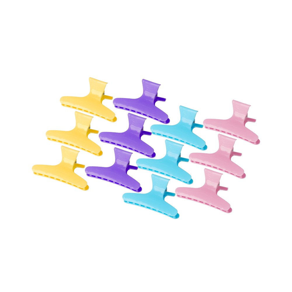 Klamry fryzjerskie do włosów kraby E-47 12 szt, 8,2 cm mix kolor
