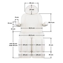 Fotel kosmetyczny do pedicure elektryczny Azzurro 708BS Exclusive Pro 3 silniki z podgrzewaniem biały