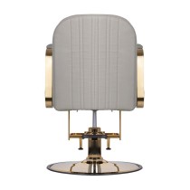 Fotel fryzjerski Gabbiano Acri beżowy ze złotą podstawą