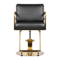 Fotel fryzjerski Gabbiano Prato czarny ze złotą podstawą