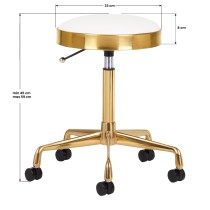 Taboret kosmetyczny H7 złoty biały