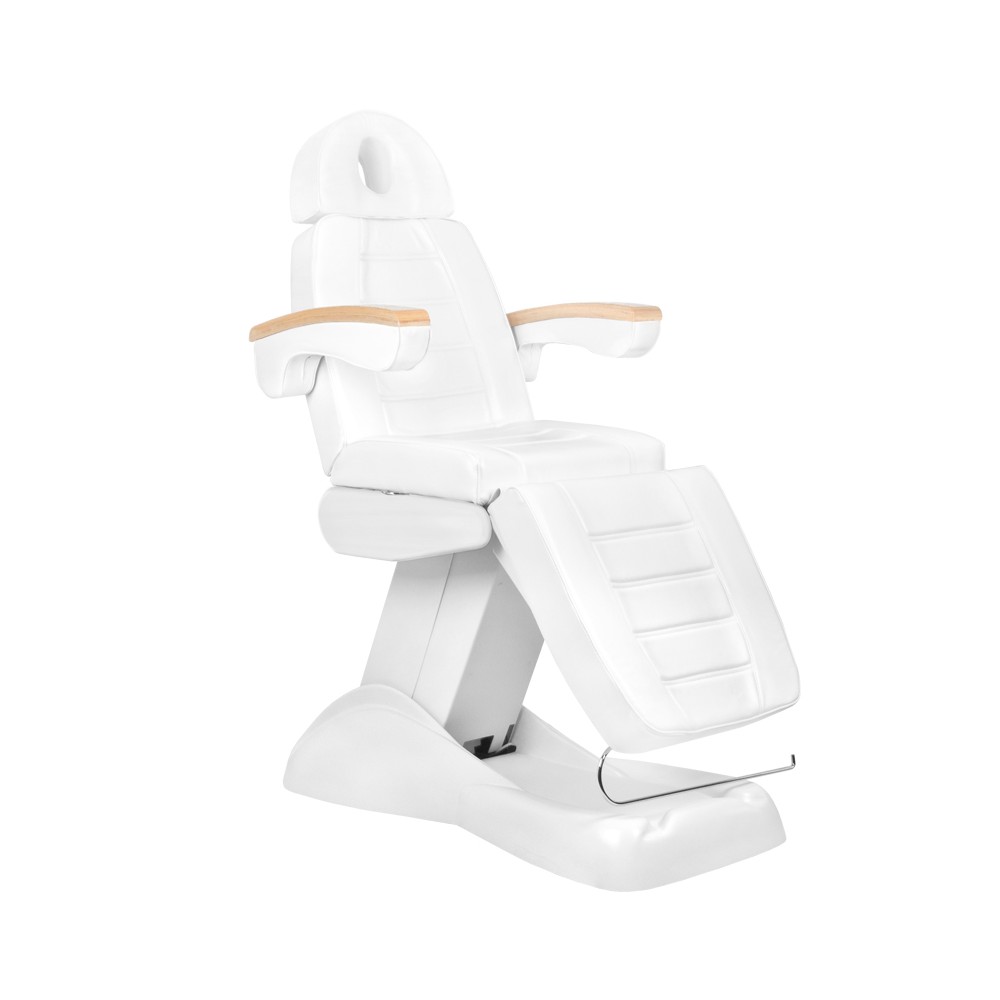 Fotel kosmetyczny elektryczny Lux 3 silniki z podgrzewaniem biały
