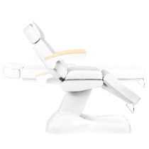 Fotel kosmetyczny elektryczny Lux 3 silniki z podgrzewaniem biały