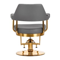 Fotel fryzjerski Gabbiano Granada szary ze złotą podstawą
