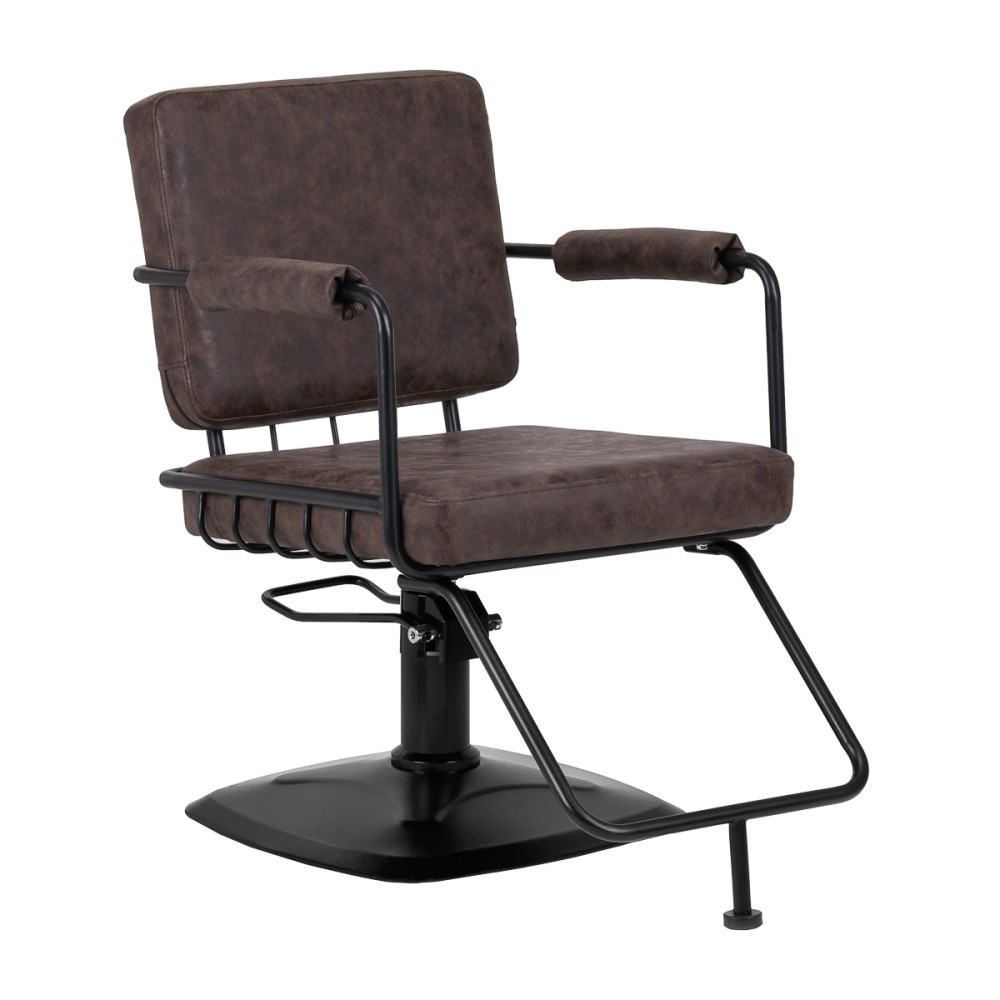 Fotel fryzjerski Gabbiano Katania Loft "Old Leather" ciemny brąz