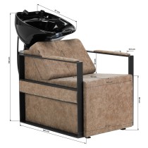 Myjnia fryzjerska Gabbiano Modena "Old Leather" brązowa