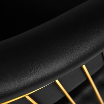 Fotel fryzjerski Hair System Lille czarny na złotej podstawie